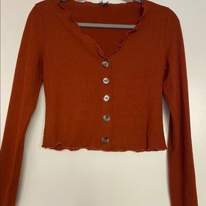 lettuce trim cropped cardigan